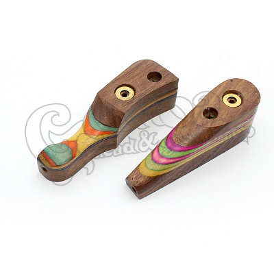Wooden pipe with painted lid 10 cm 2